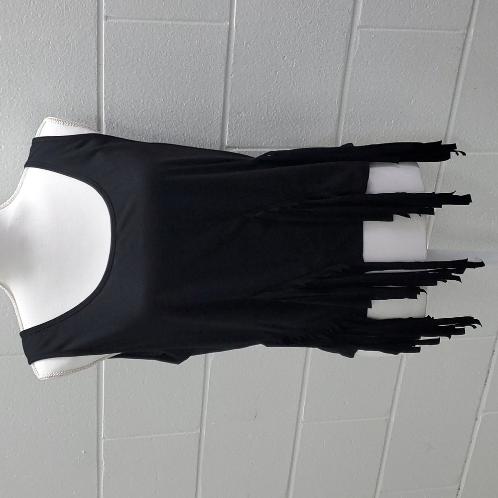 Black Fringe Tank Top